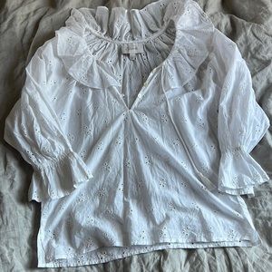 Cleobella | White Eyelet Embroidered Blouse